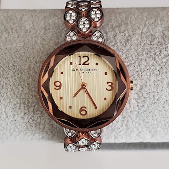 Akribos XXIV Women's AK 839 Watch 34mm Swarovski Crystals Rose Gold Bracelet‎ - Picture 2 of 10